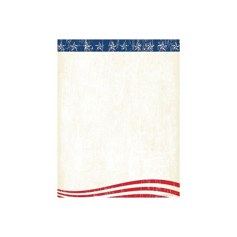 Red & Blue Border Letterhead Printer Paper, 25 Sheets, Size: 8.5-x-11-inch