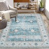 Washable Vintage Oriental Rug, Non-Slip Foldable Carpet, Ultra-Soft Retro Floral Distressed Floor Cover for Living Room Bedroom - 3 of 4