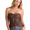 Clotth Women's Lace-Up Bustier - Cross-over straps Wrap-style top, Sleeveless Crop Top with Corset-Inspired Design, coffee - 4 of 4