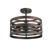 Chloe Lighting Paisley Farmhouse 2 Light Rubbed Bronze Semi-Flush Ceiling Fixture 13" Wide - 3 of 4