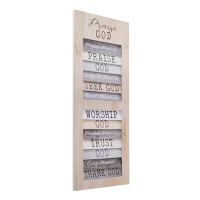 Praise God' Inspirational Shutter Window Plaque Farmhouse Wall Sign Panel - Crystal Art Gallery