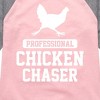 Girls' - Instant Message - Professional Chicken Chaser Shirt Tail Raglan Graphic T-shirt - 2 of 4