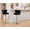 Lyngins Adjustable Height Bar Stools Set of 2,Swivel Counter Stools with Curved Backrest,Velvet Counter Height Stools For Kitchen Island - 2 of 4