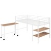 Twin Size Metal Loft Bed with Desk and Shelves - 4 of 4