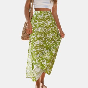 Women's Flowy Side Slit Floral Beach Maxi Skirt-Cupshe - 1 of 4