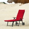 Costway Aluminum Rattan Lounger Recliner 5-Position Adjustable Chair Turquoise\Red - 2 of 4