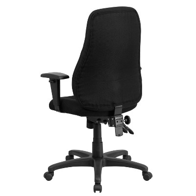 High Back Black Fabric Ergonomic Swivel Task Chair with Adjustable Arms