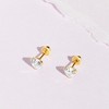 Girls' Birthstone CZ Heart Screw Back 14k Gold Earrings - In Season Jewelry - 4 of 4