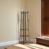 Industrial Style Coat Rack with 3 Shelves and Hooks - Stylish Entryway Storage Solution for Coats, Bags, and Accessories - 3 of 4