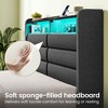 Greenstell Bed Frame with 4 Storage Drawers  ,Upholstered  Storage Headboard & Charging Station and  LED Light & Storage Drawers - 2 of 4