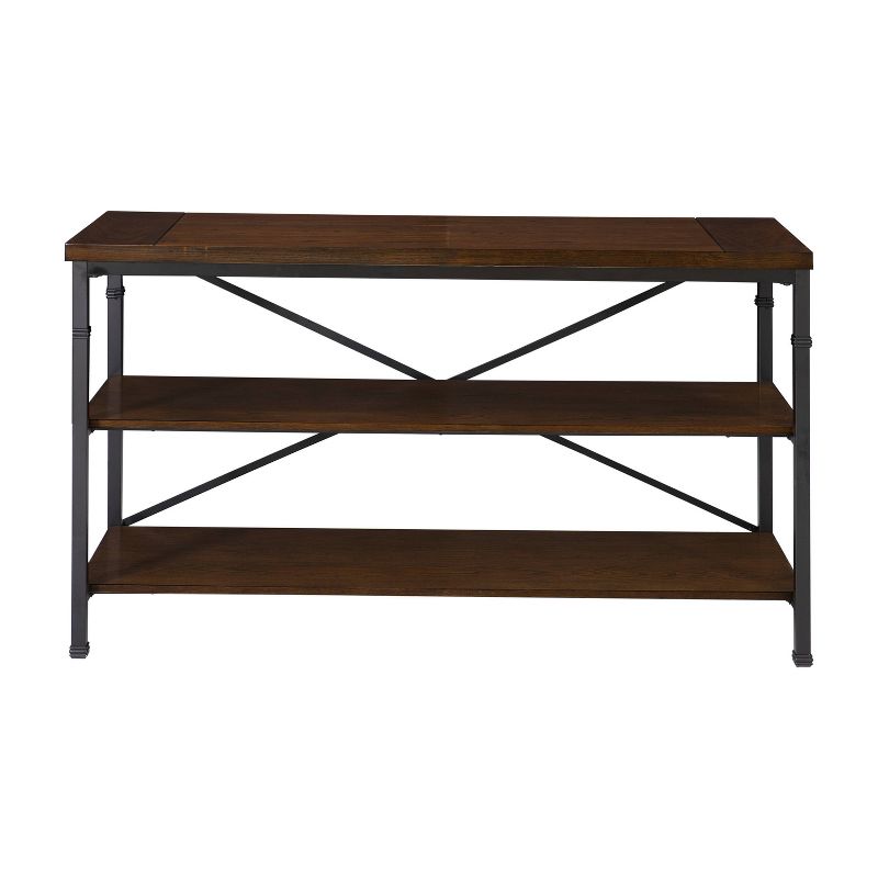 50&#34; Austin Industrial 3 Shelf Mixed Material Media TV Stand for TVs up to 40&#34; Light Brown - Linon, 4 of 11
