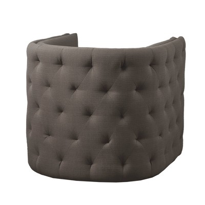 Grayson Barrel Swivel Accent Chair in Gray Leather