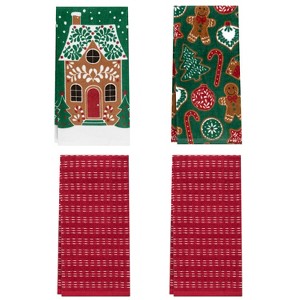 John Ritzenthaler Co. 100% Cotton Kitchen Towels Cookie House Absorbent Dish Towels for Drying & Cleaning Soft & Durable (Set of 4) - 1 of 4