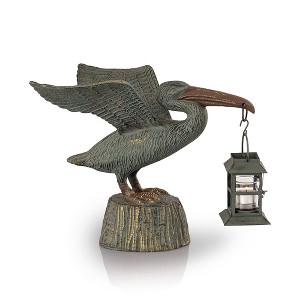 SPI Home Pelican Lantern – 11” Metal Coastal Candleholder, Freestanding Nautical Garden Accent with Cutout Light Design - 1 of 3