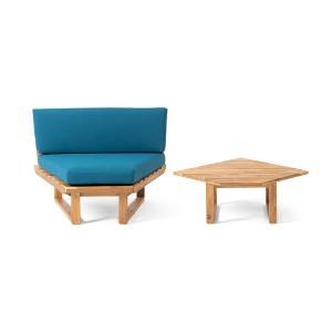 Maggift Patio Seating Sets Outdoor, Featuring Unique Design, Ideal for Chats, Perfect for Gardens, Living Spaces, Blue, 40.25"*28.75"*26.75" - 1 of 4