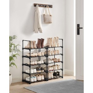 SONGMICS Shoe Rack, 10 Tier Shoe Organizer, Metal Shoe Storage Shelf for 20 Pairs of Shoes, Easy to Assemble, Entryway, Black - 1 of 4