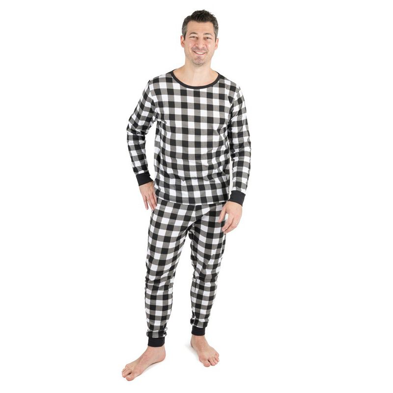 Leveret Mens Two Piece Cotton Plaid Christmas Pajamas, 1 of 5