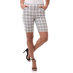 Rekucci Women's Comfort Pull-On Walking Shorts with Pockets – Classic Fit & Soft Stretch - 1 of 4
