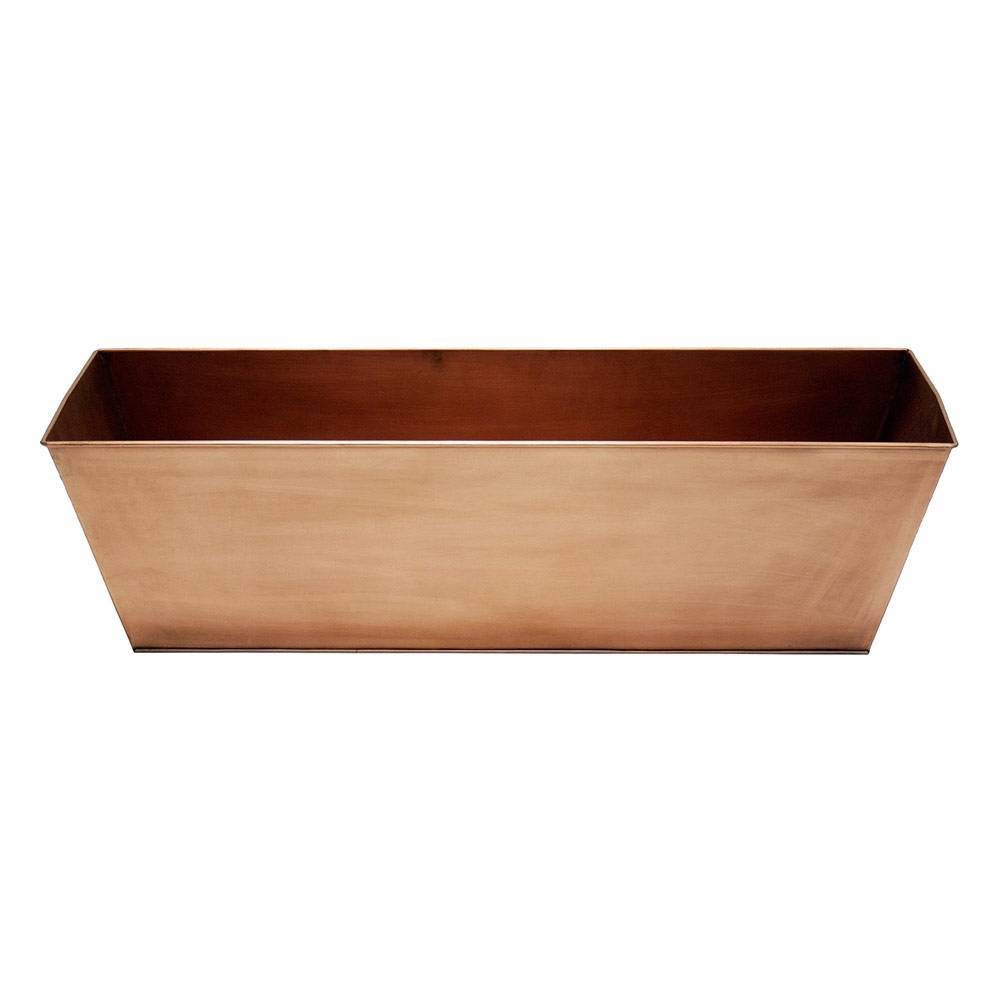 Photos - Clothes Drawer Organiser 34.5" Large Plain Copper Flower Box Copper Plated - ACHLA Designs: Galvanized Steel, Rolled Edge, Wall-Mountable