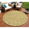 Gold Taupe And Beige Geometric Washable Indoor Outdoor Area Rug - 2 of 4