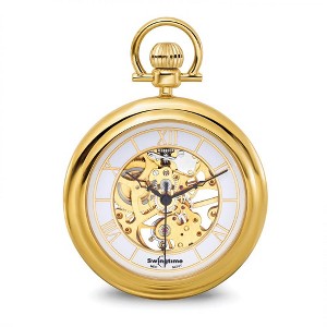 Black Bow Jewelry Swingtime Gold-finish Brass Stand Pocket Watch - 1 of 4