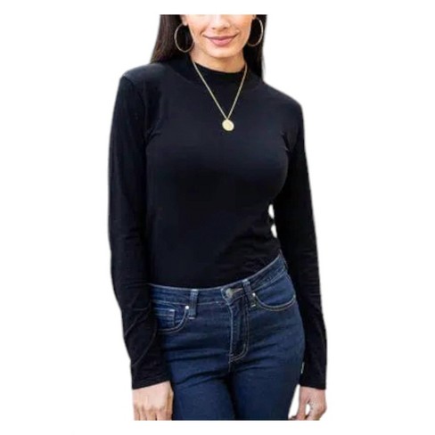 Women's Mock Neck Top - Grace & Lace - image 1 of 2