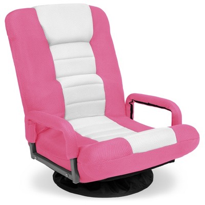 Best Choice Products 360-Degree Swivel Gaming Floor Chair w/ Armrest Handles, Foldable Adjustable Back