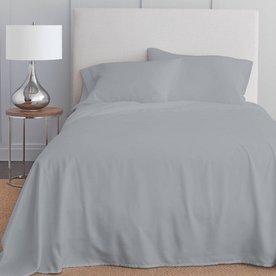 Light Gray Twin Cotton Deep Pocket Sheet Set