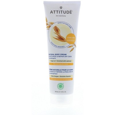 Attitude Moisture & Repair Dry Skin Body Cream, Argan Oil, 8 oz