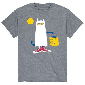 Men's - Pete The Cat - Ghost Trick Or Treat Graphic Short Sleeve Graphic T-Shirt - 1 of 4