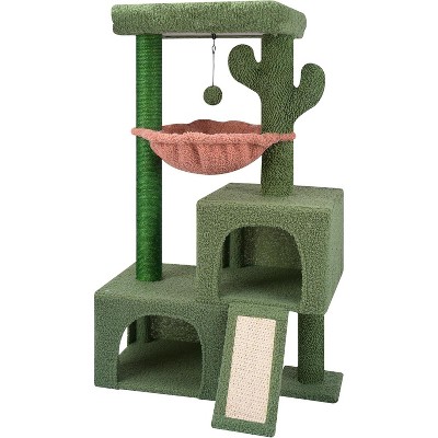 37.4" Cactus Cat Tree Tower with Twin Cat Condos for Indoor Cats