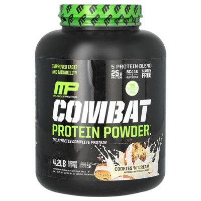 MusclePharm Combat Protein Powder, Cookies 'N' Cream, 4.2 lb (1,906 g)