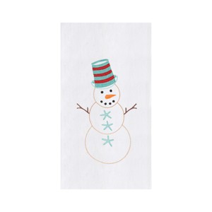 C&F Home Coastal Snowman with Blue Starfish Buttons Cotton Flour Sack Kitchen Dish Towel  27L x 18W in. - 1 of 2