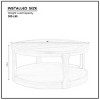 Modern 40" Round Coffee Table with Concealed Wheels, 2-Tier Center Table for Living Room, Office, or Apartment – The Pop Home - 4 of 4