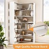 6-Tier Corner Bookshelf, L-Shaped Wood Bookcase w/ Baffles, Open Storage for Bedroom, Living Room, Office, Kitchen - 3 of 4