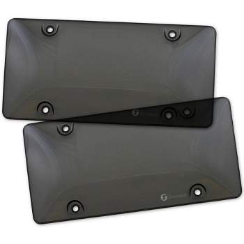 Zone Tech Clear Smoked License Plate Cover Frame Shields - 2-Pack Novelty/License Plate Clear Smoked Bubble Shields