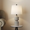 Maxax Beige Table Lamp,Modern Geometric Nightstand Lamp for Bedroom Living Room,Bedside Lamp with White Fabric Shade - 2 of 4