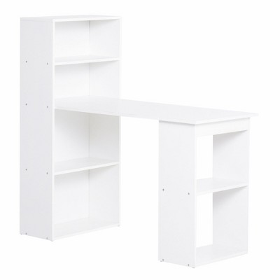 NicBex 47.25 Inch Computer Home Office Desk with 6-Tier Storage Shelves for Bedroom,Study Room,Office,White/Black