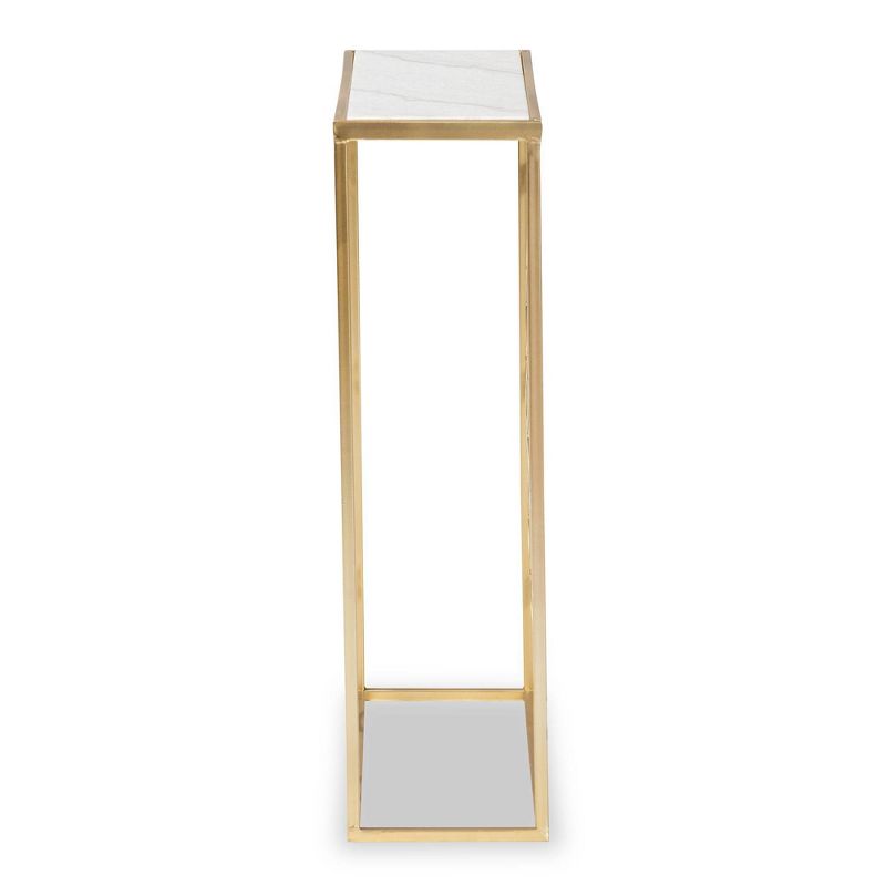 Calanthe Metal with Marble Tabletop Console Table White/Gold - Baxton Studio, 5 of 10