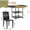 5/7 PCS Round Dining Table Set Modern Dining Set Kitchen Table Set with Upholstered Chairs, Brown+Black-Modernluxe - 3 of 4