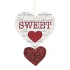 Valentine's Day Love Letter Heart Ornaments - Three Ornaments 4.75 Inches -  Glitter Set Three - Tl0215s - Paper - Red