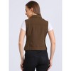 INSPIRE CHIC Women's Buttoned Washed Denim Vest with Faux Chest Flap Pockets - 4 of 4