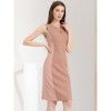 INSPIRE CHIC Women's V Neck Office Sleeveless Bodycon Midi Pencil Dress - 3 of 4