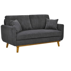 Racxily Modern Corduroy Sofa, 2 Seat Couch, Wooden Frame Loveseat for Living room, Apartment - 1 of 4