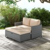 Tangkula Outdoor Rattan Daybed Wicker Loveseat & 31 Gallon Storage Ottoman w/Soft Cushions Space-Saving 2-Person - 3 of 4