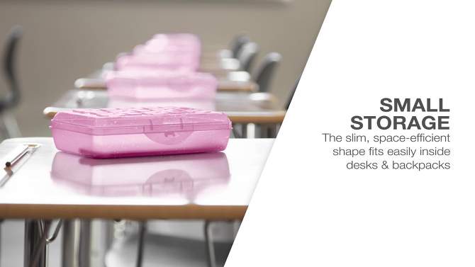 Sterilite Pencil Box Translucent Pink Glitter, 2 of 7, play video