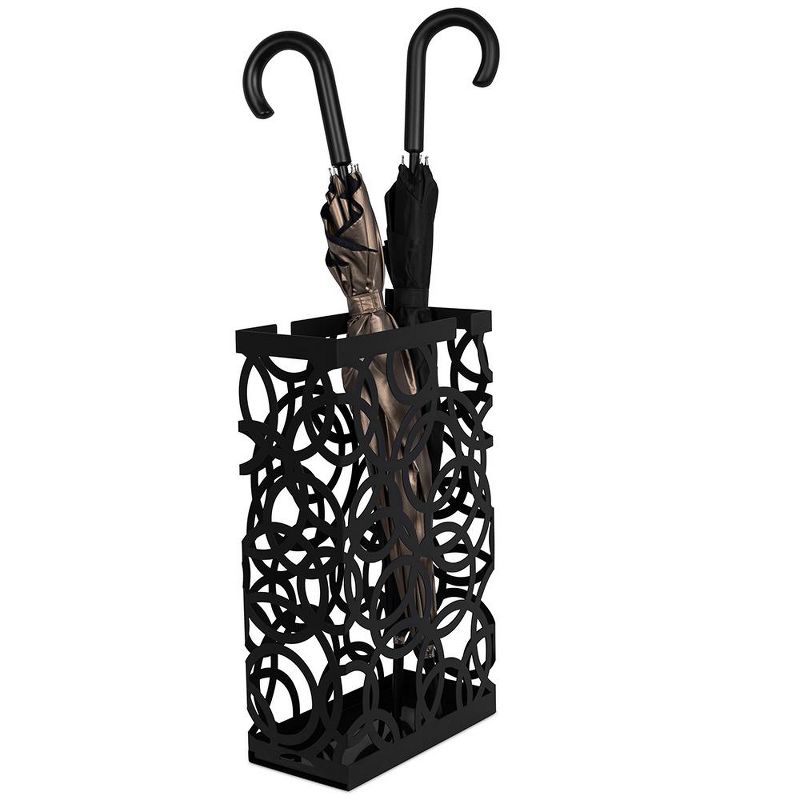 BirdRock Home Umbrella Holder Stand with Removable Water Tray - Circle Design - Black, 3 of 8