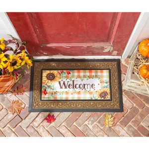 Evergreen Farmhouse Fall Wreath Sassafras Indoor Outdoor Switch Doormat 1'10"x10" Multicolored - 1 of 2