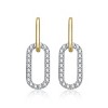 Guili Two Tone with Clear Cubic Zirconia Drop Earrings - 3 of 3