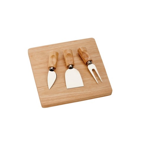 Slickblue Rubberwood Cheese Set with Cutting Board, Knife, Fork & Spade – Perfect for Cheese Lovers - image 1 of 3